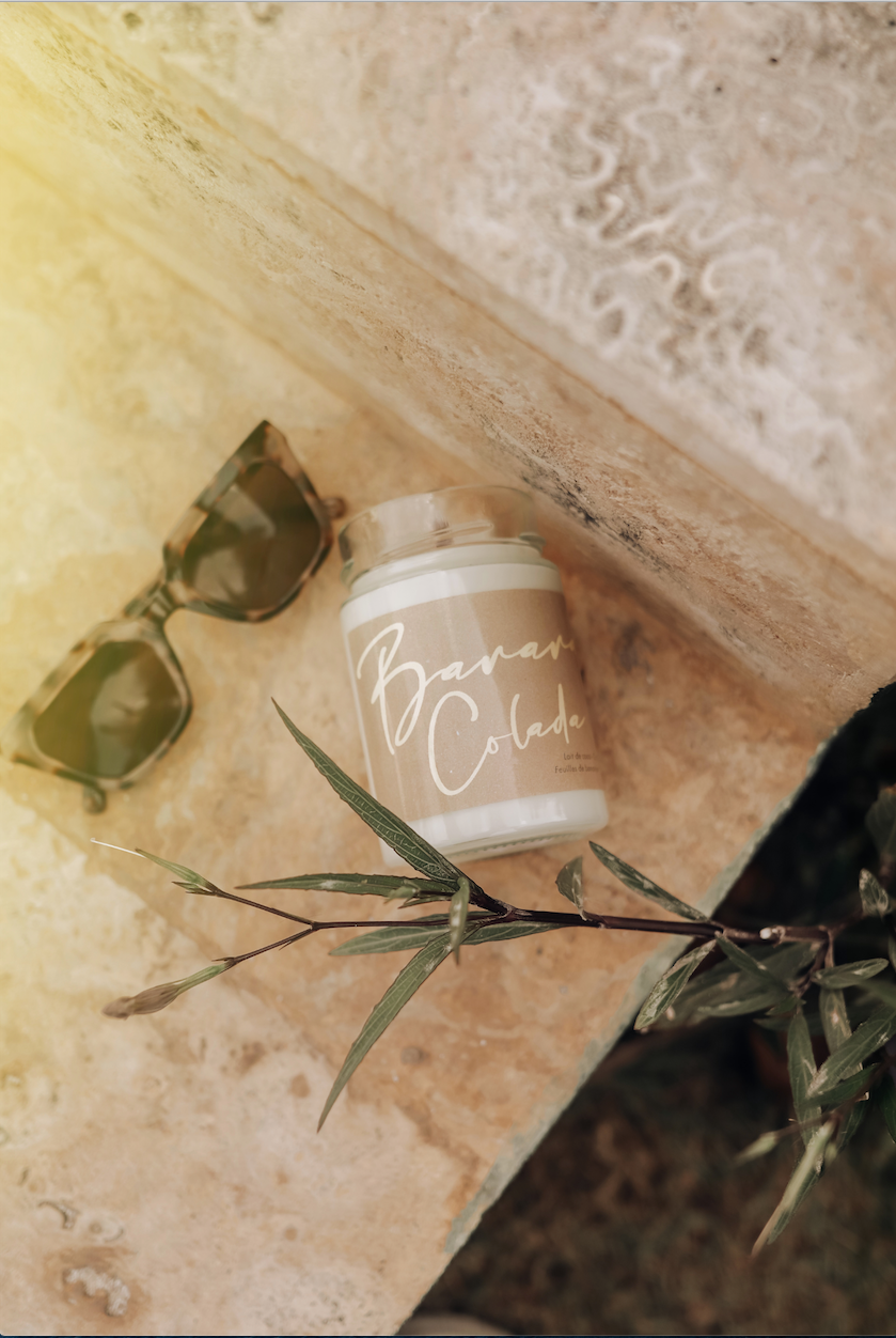 Bougie de soja avec mèche de bois | Banana Colada