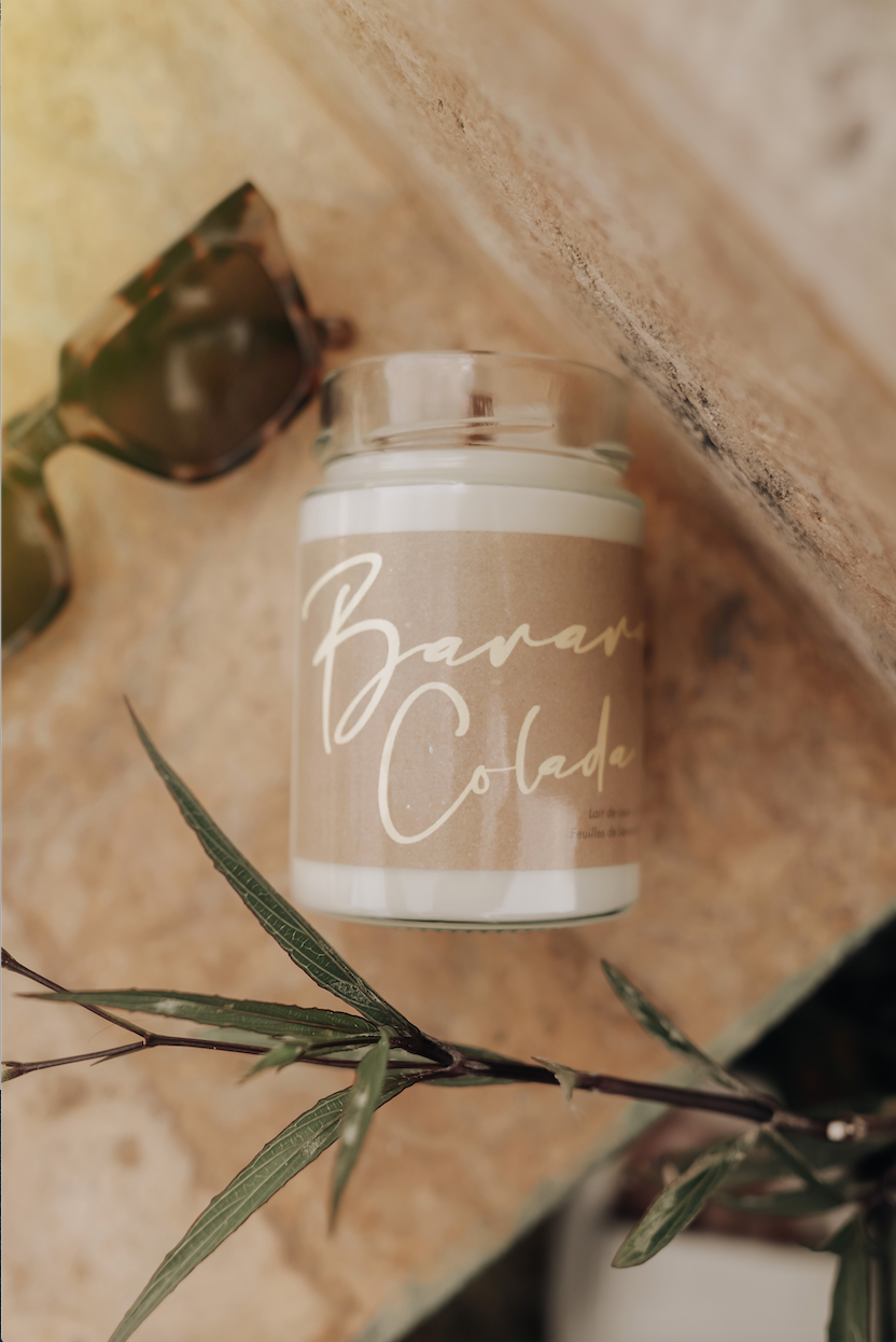 Bougie de soja avec mèche de bois | Banana Colada