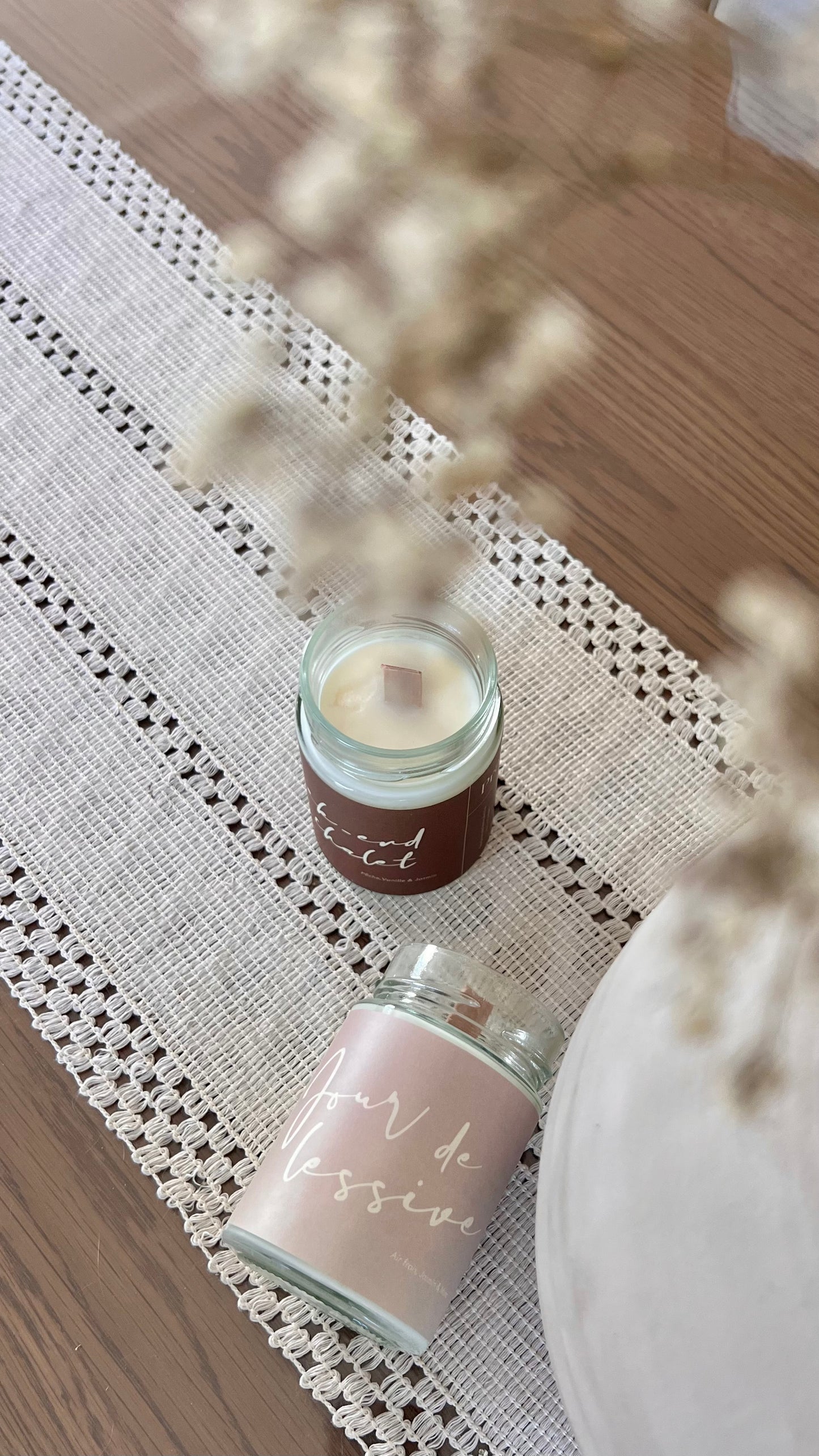 Bougie de soja avec mèche de bois | Jour de lessive (FORMAT 10 OZ)