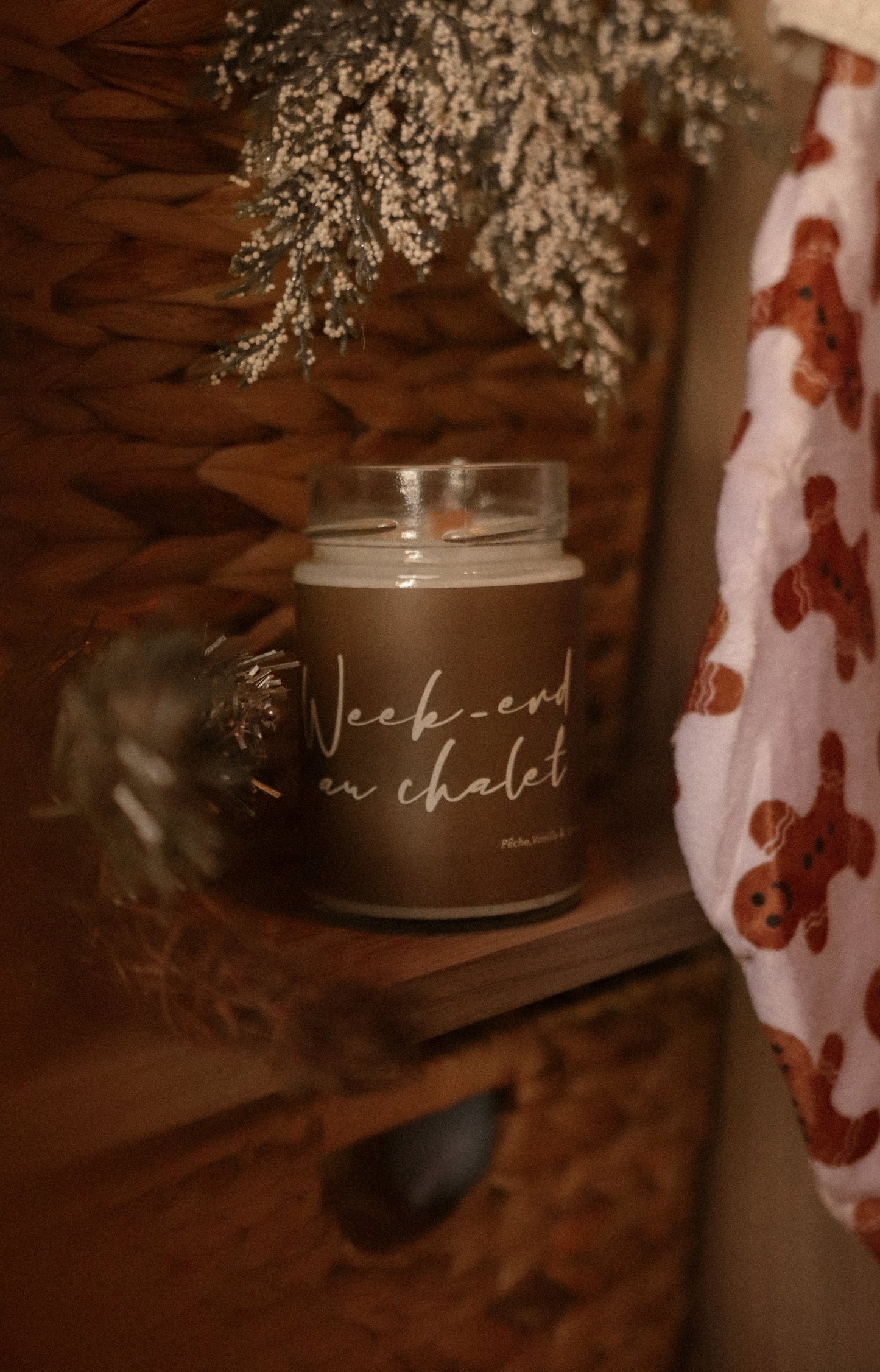 Bougie de soja de Noël avec mèche de bois | Week-end au chalet'