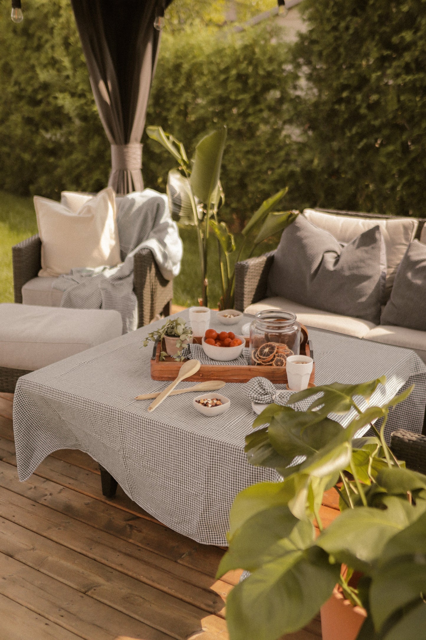 Nappe rustique | Menthe & ivoire