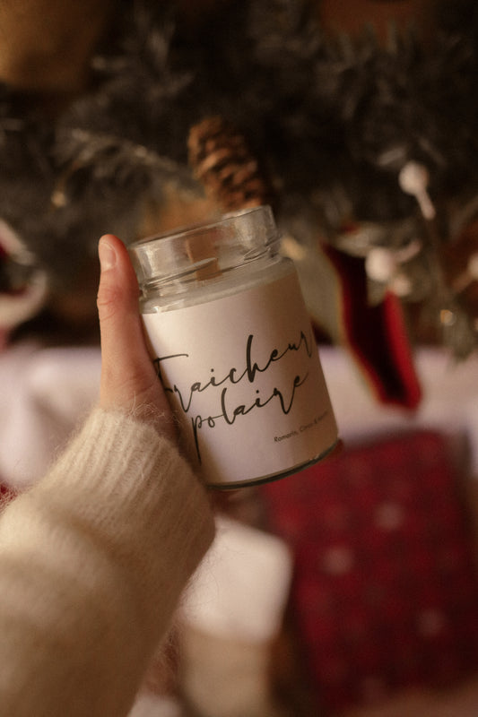 Fraicheur polaire | Bougie de soja avec mèche de bois (50h)