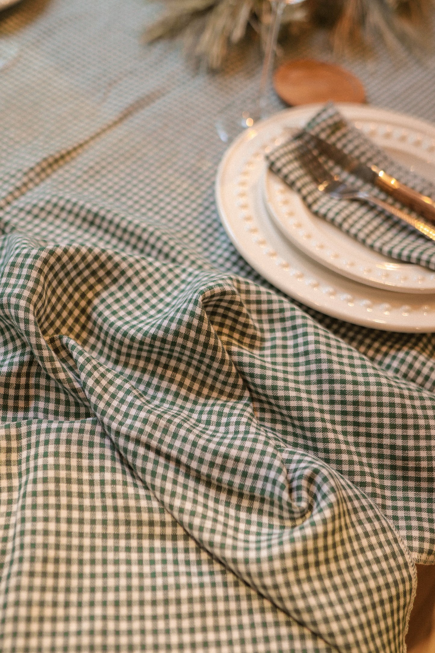 Nappe rustique | Menthe & ivoire