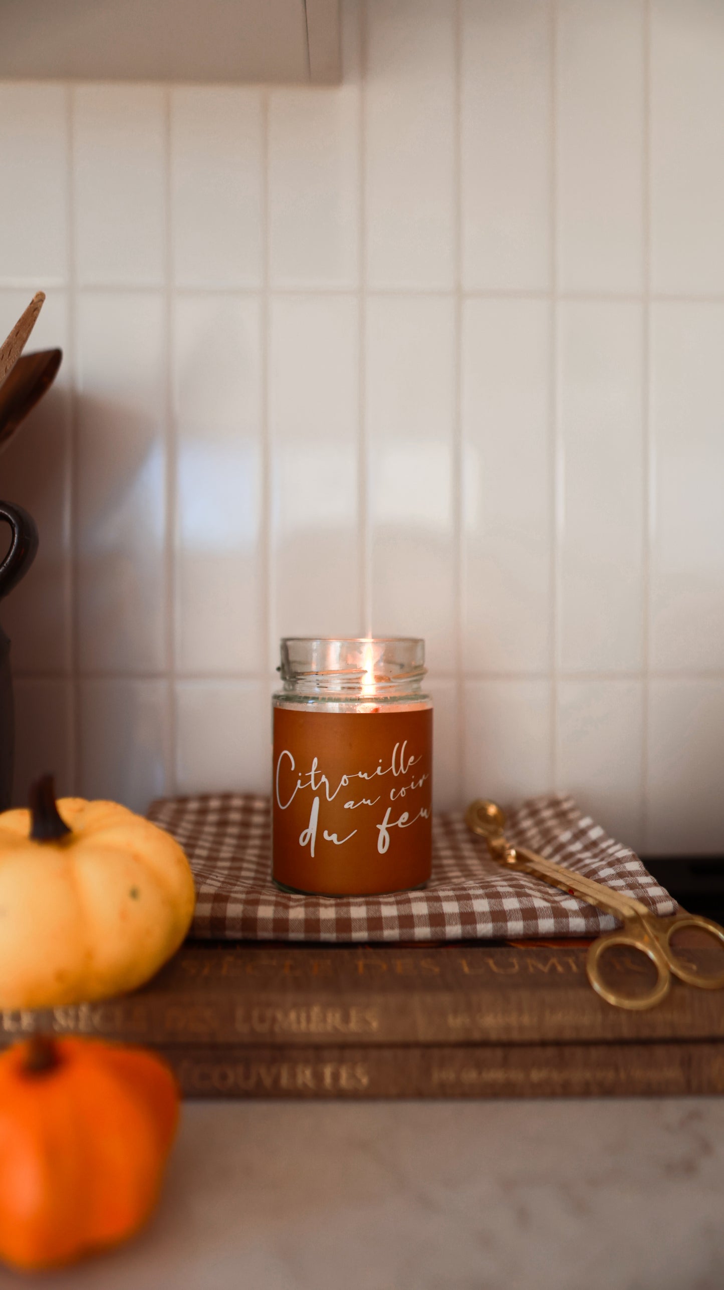 Citrouille au coin du feu | Bougie de soja avec mèche de soja (FORMAT 10 OZ)