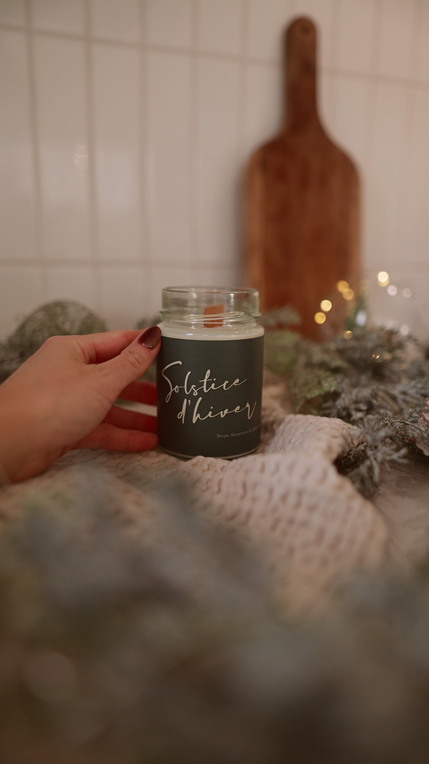 Solstice d'hiver | Bougie de soja avec mèche de bois (50h)