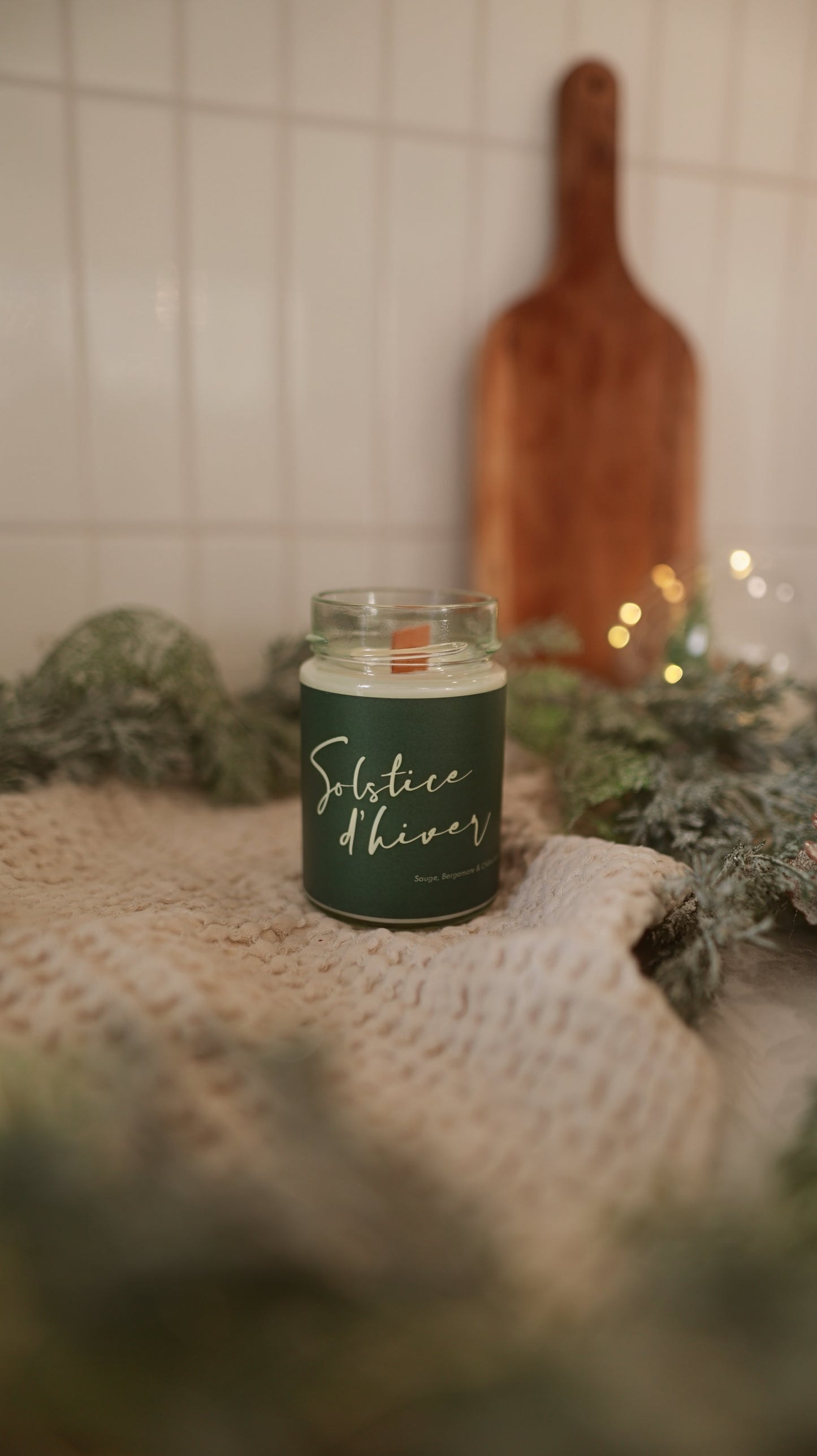 Solstice d'hiver | Bougie de soja avec mèche de bois (50h)