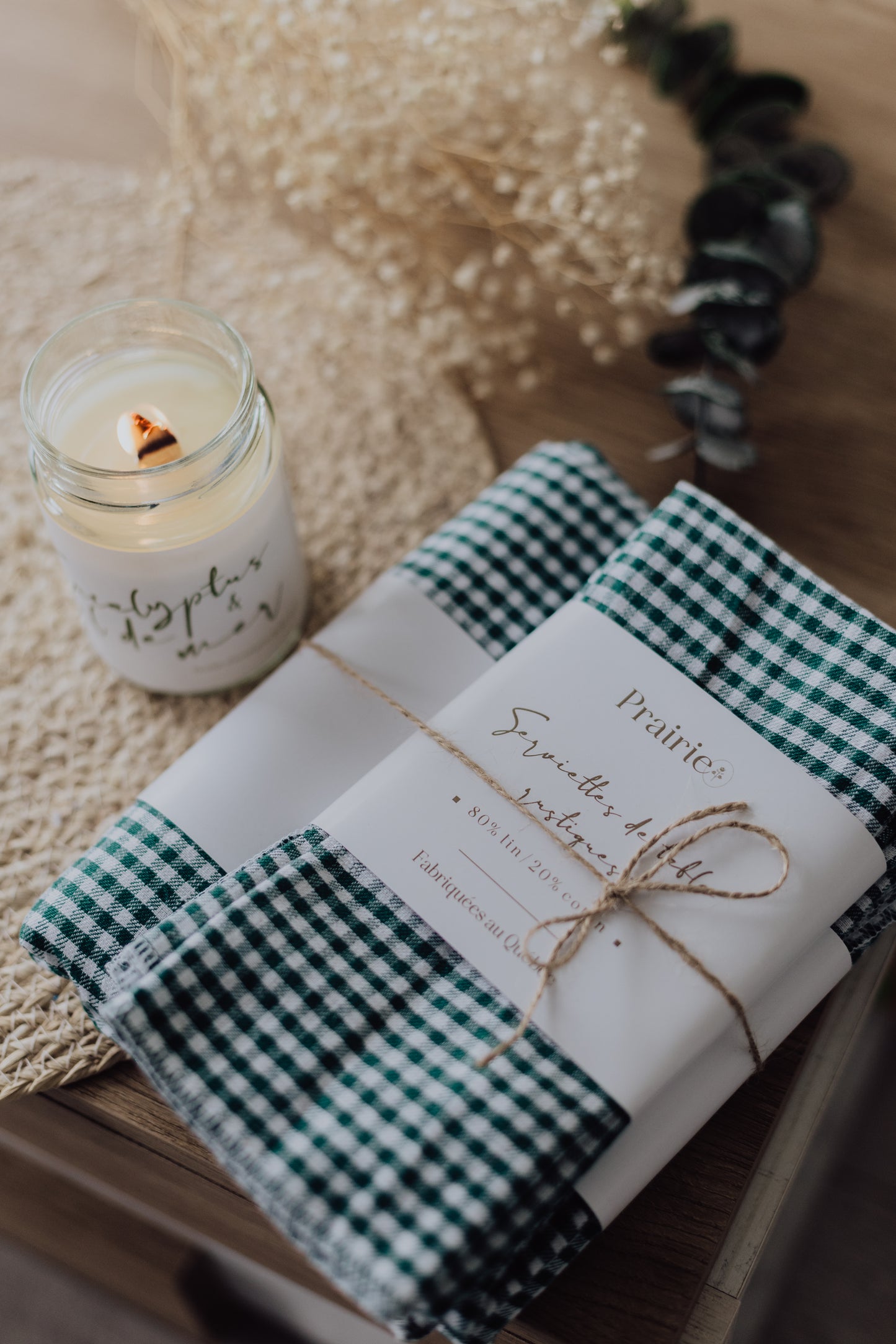 Serviettes de table rustiques